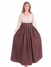 ANIKA Cotton Canvas Brown Skirt : Medieval Viking Renaissance Women Skirt